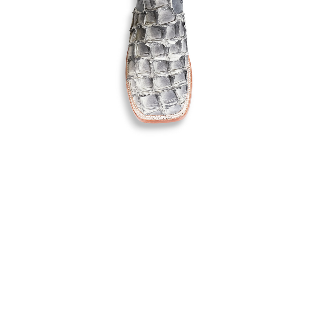 910 Botin Pescado Eclipse Gris Exotico Cuero