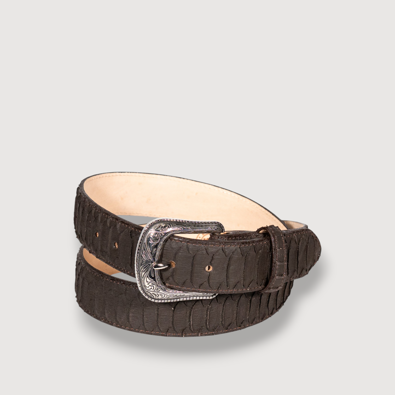 Cinto Python Cafe Matte Grabado